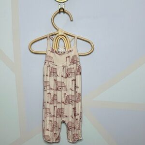 kate quinn Cream Romper with Brown Cottage Print